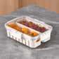 Kitchen Gadget Compartments Divided Serving Tray With Lid Veggie Tray Portable Snack Box Food Container For Biscuits Candy Fruits Nuts