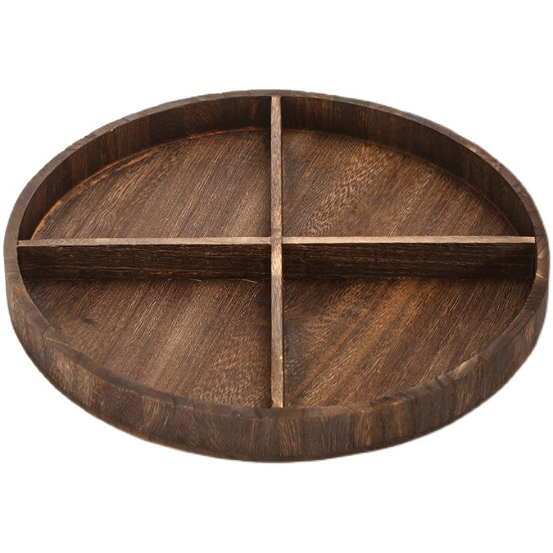 Creative Household Wooden Simple Coffee Table Grid Dry Fruit Tray